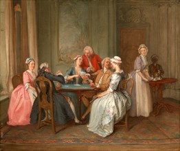 A Game of Quadrille, Hubert-FranÃ§ois Gravelot, 1699-1773, French