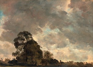Cloud Study Landscape at Hampstead, Trees and Storm Clouds, John Constable, 1776-1837, British