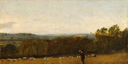 A Shepherd in a Landscape looking across Dedham Vale towards Langham, John Constable, 1776-1837,