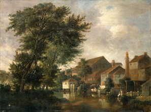 The River Wensum, Norwich The Wensum at Thorpe: Boys Bathing Bathing Scene The Wensum, Norwich,