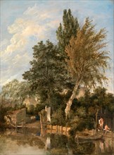Boys Bathing on the River Wensum, Norwich A River Scene with Boys Bathing View on the Wesum at