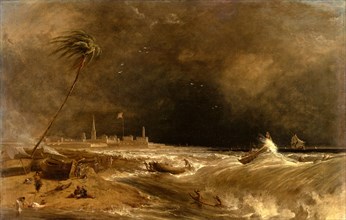 Madras, or Fort St. George, in the Bay of Bengal -- A Squall Passing Off Approaching Storm, Madras