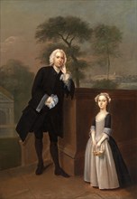 An Unknown Man with His Daughter, Arthur Devis, 1712-1787, British