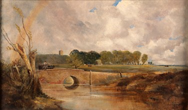 A Rainbow - View of the Stour, Lionel Constable, 1828-1887, British