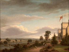 A Country House in a River Landscape, Previously Identified as Oatlands, unknown artist, 19th