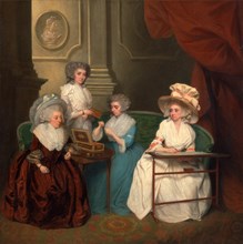 Lady Jane Mathew and Her Daughters, unknown artist, 18th century, British