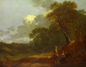 Wooded Landscape with a Man Talking to Two Seated Women, Thomas Gainsborough, 1727-1788, British