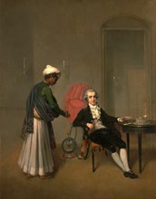 Portrait of a Gentleman, Possibly William Hickey, and an Indian Servant A Gentleman and his Indian