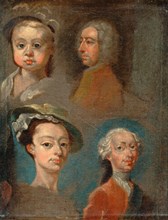 Studies of Heads, Attributed to William Hogarth, 1697-1764, British