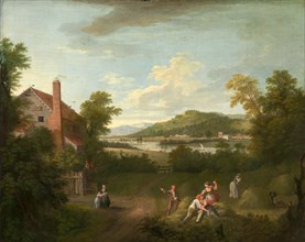 Landscape with Farmworkers, George Lambert, 1700-1765, British