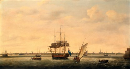 The Frigate 'Surprise' at Anchor off Great Yarmouth, Norfolk, Francis Holman, 1760-1790, British
