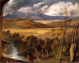 A Highland Landscape Signed in brown paint, lower left: "EL", Sir Edwin Henry Landseer, 1802-1873,