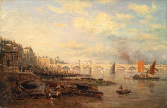 The Thames and Waterloo Bridge from Somerset House, London Frederick Nash, 1782-1856, British