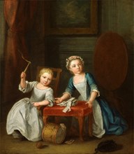 Children at Play, Probably the Artist's Son Jacobus and Daughter Maria Joanna Sophia Portrait of