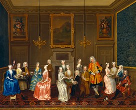Tea Party at Lord Harrington's House, St. James's, Charles Philips, 1708-1747, British