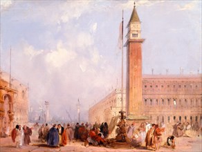 The Piazzetta, Venice, Italy, Edward Pritchett, active ca. 1828-1864, British