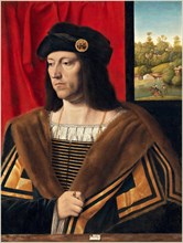 Bartolomeo Veneto, Italian (active 1502-1531), Portrait of a Gentleman, c. 1520, oil on panel