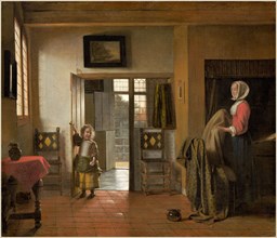Pieter de Hooch, Dutch (1629-1684), The Bedroom, 1658-1660, oil on canvas