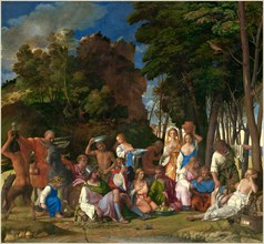 Giovanni Bellini and Titian, Italian (c. 1430-1435-1516), The Feast of the Gods, 1514-1529, oil on