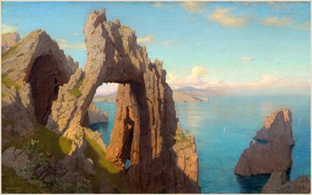 William Stanley Haseltine, Natural Arch at Capri, American, 1835-1900, 1871, oil on canvas