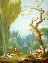 Jean-Honoré Fragonard, French (1732-1806), A Game of Horse and Rider, c. 1775-1780, oil on canvas