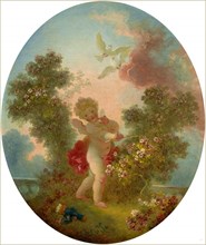 Jean-Honoré Fragonard, Love the Sentinel, French, 1732-1806, c. 1773-1776, oil on canvas