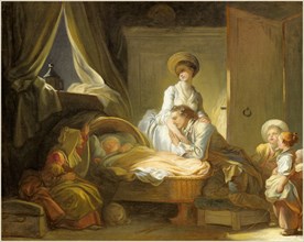 Jean-Honoré Fragonard, French (1732-1806), The Visit to the Nursery, c. 1775, oil on canvas