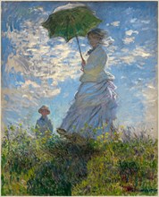 Claude Monet, French (1840-1926), Woman with a Parasol-Madame Monet and Her Son, 1875, oil on