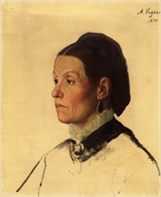 Alphonse Legros, French (1837-1911), Portrait of a Woman, 1875, oil on canvas