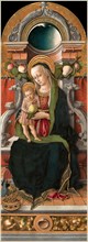 Carlo Crivelli, Italian (c. 1430-1435-1495), Madonna and Child Enthroned with Donor, 1470, tempera