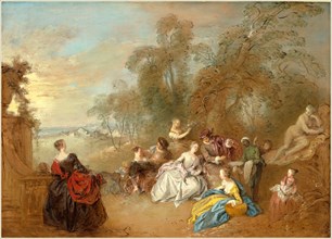 Jean-Baptiste Joseph Pater, French (1695-1736), On the Terrace, c. 1730-1735, oil on canvas