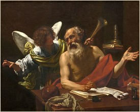 Simon Vouet, French (1590-1649), Saint Jerome and the Angel, c. 1622-1625, oil on canvas