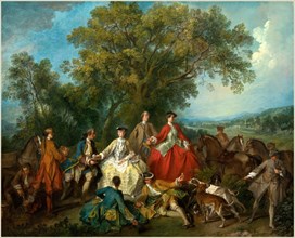 Nicolas Lancret, French (1690-1743), Picnic after the Hunt, probably c. 1735-1740, oil on canvas