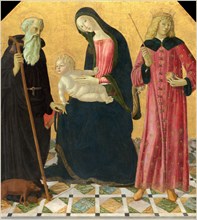 Neroccio de' Landi, Italian (1447-1500), Madonna and Child with Saint Anthony Abbot and Saint
