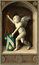 Bernard van Orley (Netherlandish, c. 1488-1541), Putto with Arms of Jacques CoÃ«ne , c. 1513, oil