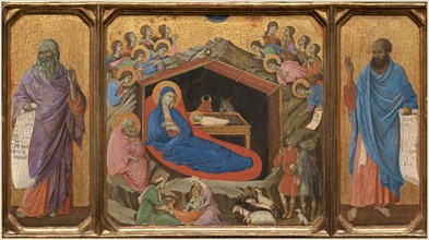 Duccio di Buoninsegna, Italian (c. 1255-1318), The Nativity with the Prophets Isaiah and Ezekiel,
