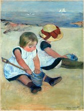 Mary Cassatt, American (1844-1926), Children Playing on the Beach, 1884, oil on canvas