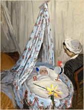 Claude Monet, French (1840-1926), The Cradle-Camille with the Artist's Son Jean, 1867, oil on
