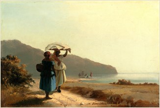 Pissarro, Deux femmes bavardant sur le rivage, Saint-Thomas