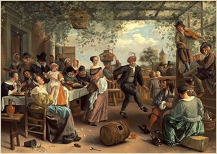 Jan Steen, Dutch (1625-1626-1679), The Dancing Couple, 1663, oil on canvas