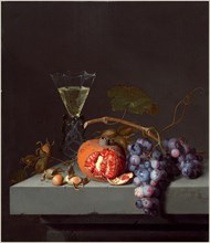 Jacob van Walscapelle, Dutch (1644-1727), Still Life with Fruit, 1675, oil on panel