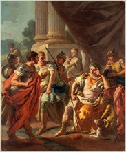 Francesco de Mura (Neapolitan, 1696-1782), Alexander Condemning False Praise, 1760s, oil on canvas