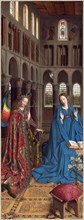 Jan van Eyck (Netherlandish, c. 1390-1441), The Annunciation, c. 1434-1436, oil on canvas