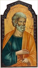 Follower of Cimabue, Christ between Saint Peter and Saint James Major [left panel], late 13th
