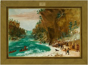 George Catlin, The Expedition Encamped below the Falls of Niagara.  January 20, 1679, American,