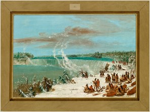 George Catlin, Portage Around the Falls of Niagara at Table Rock, American, 1796-1872, 1847-1848,