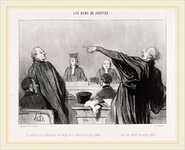 Honoré Daumier, Un Avocat qui est... rempli de la conviction... intime..., French, 1808-1879, 1845,