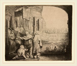 Rembrandt van Rijn, Peter and John Healing the Cripple at the Gate of the Temple, Dutch, 1606-1669,