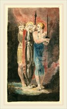 William Blake, The Accusers of Theft, Adultery, Murder (War), British, 1757-1827, c. 1794-1796,