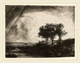 Rembrandt van Rijn, The Three Trees, Dutch, 1606-1669, 1643, etching, with drypoint and burin, on